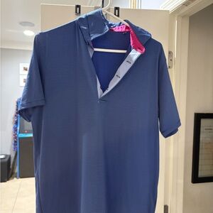 Greyson Navy Striped Polo Shirt